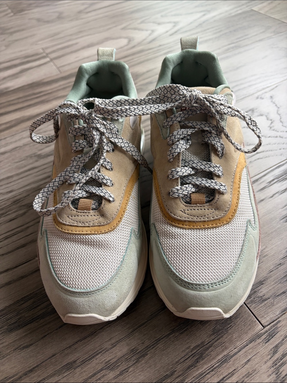 Hoff Women's Athletic Sneakers in Mint, Tan & Cream